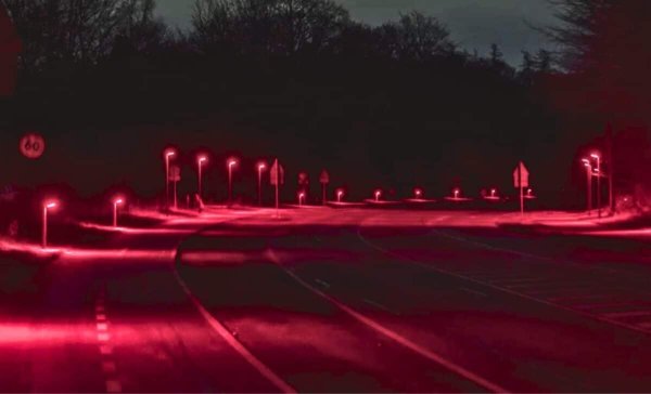 Denmark Fits Red Streetlights on Major Road