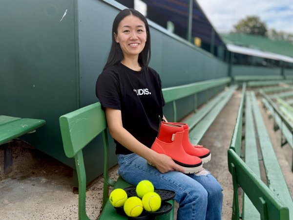 The project turning used tennis balls into shoes